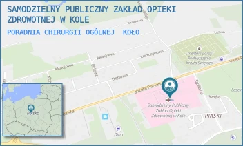 PORADNIA CHIRURGII OGÓLNEJ - SAMODZIELNY PUBLICZNY ZAKŁAD OPIEKI ZDROWOTNEJ W KOLE - PONIATOWSKIEGO 25,  KOŁO