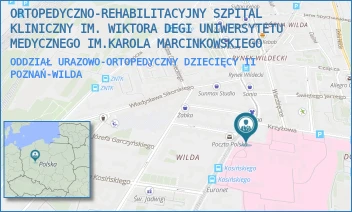 ODDZIAŁ URAZOWO-ORTOPEDYCZNY DZIECIĘCY II - ORTOPEDYCZNO-REHABILITACYJNY SZPITAL KLINICZNY IM. WIKTORA DEGI UNIWERSYTETU MEDYCZNEGO IM.KAROLA MARCINKOWSKIEGO - 28 CZERWCA 1956R. 135/147,  POZNAŃ-WILDA