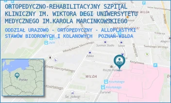 ODDZIAŁ URAZOWO - ORTOPEDYCZNY - ALLOPLASTYKI STAWÓW BIODROWYCH I KOLANOWYCH - ORTOPEDYCZNO-REHABILITACYJNY SZPITAL KLINICZNY IM. WIKTORA DEGI UNIWERSYTETU MEDYCZNEGO IM.KAROLA MARCINKOWSKIEGO - 28 CZERWCA 1956R. 135/147,  POZNAŃ-WILDA