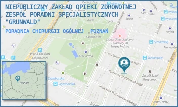 PORADNIA CHIRURGII OGÓLNEJ - NIEPUBLICZNY ZAKŁAD OPIEKI ZDROWOTNEJ ZESPÓŁ PORADNI SPECJALISTYCZNYCH "GRUNWALD" - KASPRZAKA 16,  POZNAŃ