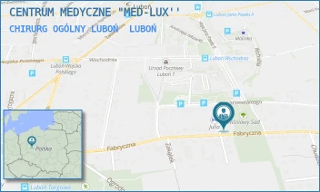 CHIRURG OGÓLNY LUBOŃ - "MED-LUX" SPÓŁKA Z OGRANICZONĄ ODPOWIEDZIALNOŚCIĄ - ŻEROMSKIEGO 1,  LUBOŃ
