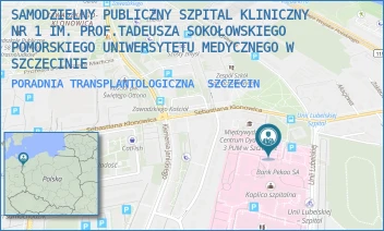 PORADNIA TRANSPLANTOLOGICZNA - UNIWERSYTECKI SZPITAL KLINICZNY NR 1 IM. PROF. TADEUSZA SOKOŁOWSKIEGO PUM W SZCZECINIE - UNII LUBELSKIEJ 1,  SZCZECIN