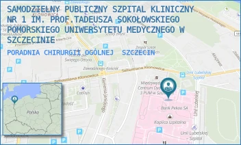 PORADNIA CHIRURGII OGÓLNEJ - UNIWERSYTECKI SZPITAL KLINICZNY NR 1 IM. PROF. TADEUSZA SOKOŁOWSKIEGO PUM W SZCZECINIE - UNII LUBELSKIEJ 1,  SZCZECIN