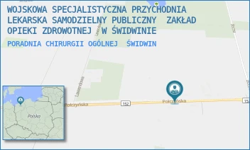 PORADNIA CHIRURGII OGÓLNEJ - WOJSKOWA SPECJALISTYCZNA PRZYCHODNIA LEKARSKA SAMODZIELNY PUBLICZNY  ZAKŁAD OPIEKI ZDROWOTNEJ  W ŚWIDWINIE - GAGARINA 71,  ŚWIDWIN