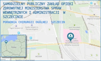 PORADNIA CHIRURGII OGÓLNEJ - SAMODZIELNY PUBLICZNY ZAKŁAD OPIEKI ZDROWOTNEJ MINISTERSTWA SPRAW WEWNĘTRZNYCH I ADMINISTRACJI  W SZCZECINIE - JAGIELLOŃSKA 44,  SZCZECIN