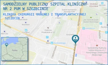 KLINIKA CHIRURGII OGÓLNEJ I TRANSPLANTACYJNEJ - UNIWERSYTECKI SZPITAL KLINICZNY NR 2 PUM W SZCZECINIE - POWSTAŃCÓW WLKP. 72,  SZCZECIN