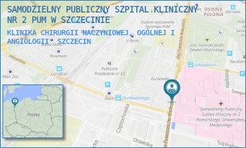 KLINIKA CHIRURGII NACZYNIOWEJ, OGÓLNEJ I ANGIOLOGII - UNIWERSYTECKI SZPITAL KLINICZNY NR 2 PUM W SZCZECINIE - POWSTAŃCÓW WLKP. 72,  SZCZECIN