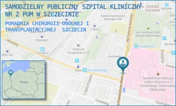 PORADNIA CHIRURGII OGÓLNEJ I TRANSPLANTACYJNEJ - UNIWERSYTECKI SZPITAL KLINICZNY NR 2 PUM W SZCZECINIE - POWSTAŃCÓW WLKP. 72,  SZCZECIN