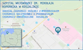 ODDZIAŁ CHIRURGII OGÓLNEJ Z PODODDZIAŁEM CHIRURGII NACZYNIOWEJ I PODODDZIAŁEM CHIRURGII ONKOLOGICZNE - SZPITAL WOJEWÓDZKI IM. MIKOŁAJA KOPERNIKA W KOSZALINIE - CHAŁUBIŃSKIEGO 7,  KOSZALIN