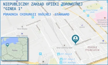 PORADNIA CHIRURGII OGÓLNEJ - NIEPUBLICZNY ZAKŁAD OPIEKI ZDROWOTNEJ "GINEA 1" - MICKIEWICZA 20A,  STARGARD