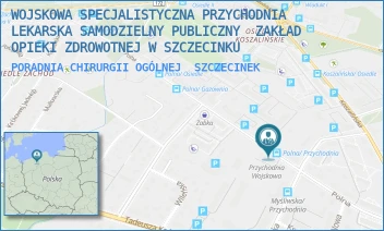 PORADNIA CHIRURGII OGÓLNEJ - WOJSKOWA SPECJALISTYCZNA PRZYCHODNIA LEKARSKA SAMODZIELNY PUBLICZNY  ZAKŁAD OPIEKI ZDROWOTNEJ W SZCZECINKU - POLNA 24,  SZCZECINEK