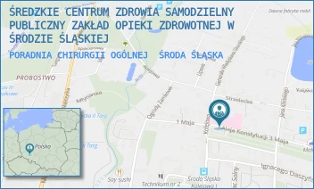 PORADNIA CHIRURGII OGÓLNEJ - ŚREDZKIE CENTRUM ZDROWIA SAMODZIELNY PUBLICZNY ZAKŁAD OPIEKI ZDROWOTNEJ W ŚRODZIE ŚLĄSKIEJ - UL. KOLEJOWA 16/A,  ŚRODA ŚLĄSKA