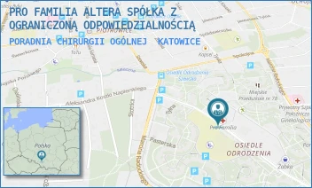 PORADNIA CHIRURGII OGÓLNEJ - PRO FAMILIA ALTERA SPÓŁKA Z OGRANICZONĄ ODPOWIEDZIALNOŚCIĄ - UL. STANISŁAWA ŁĘTOWSKIEGO 16A,  KATOWICE