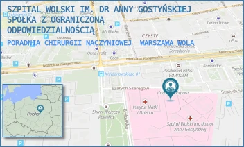 PORADNIA CHIRURGII NACZYNIOWEJ - SZPITAL WOLSKI IM. DR ANNY GOSTYŃSKIEJ SPÓŁKA Z OGRANICZONĄ ODPOWIEDZIALNOŚCIĄ - MARCINA KASPRZAKA 17,  WARSZAWA WOLA