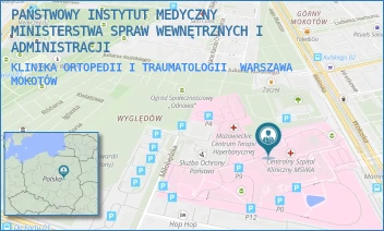 KLINIKA ORTOPEDII I TRAUMATOLOGII - PAŃSTWOWY INSTYTUT MEDYCZNY MINISTERSTWA SPRAW WEWNĘTRZNYCH I ADMINISTRACJI - WOŁOSKA 137,  WARSZAWA MOKOTÓW