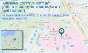 KLINIKA NEUROCHIRURGII Z BLOKIEM OPERACYJNYM - PAŃSTWOWY INSTYTUT MEDYCZNY MINISTERSTWA SPRAW WEWNĘTRZNYCH I ADMINISTRACJI - WOŁOSKA 137,  WARSZAWA MOKOTÓW
