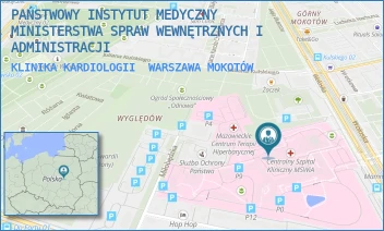 KLINIKA KARDIOLOGII - PAŃSTWOWY INSTYTUT MEDYCZNY MINISTERSTWA SPRAW WEWNĘTRZNYCH I ADMINISTRACJI - WOŁOSKA 137,  WARSZAWA MOKOTÓW