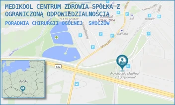 PORADNIA CHIRURGII OGÓLNEJ - MEDIKOOL CENTRUM ZDROWIA SPÓŁKA Z OGRANICZONĄ ODPOWIEDZIALNOŚCIĄ - UL. CIĘŻAROWA 54,  SKOCZÓW